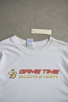 Budweiser 'Game Time' White Graphic Tee — 2000s (XL) - Retrospective Store