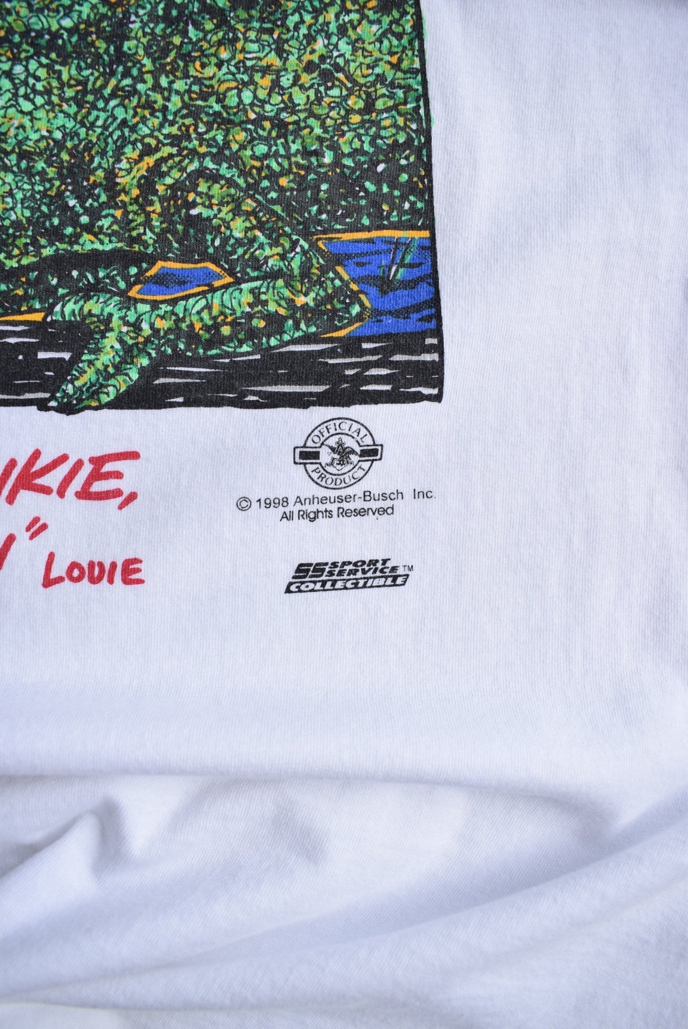 Budweiser Winston Drag Racing White Graphic Tee — 1998 (XXL) - Retrospective Store