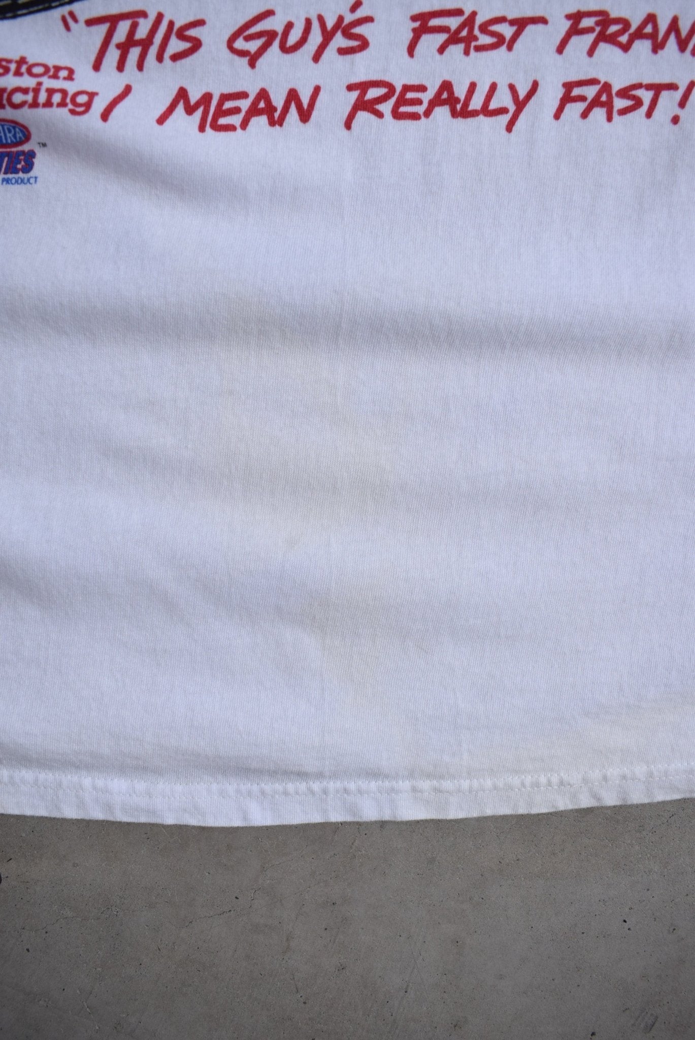 Budweiser Winston Drag Racing White Graphic Tee — 1998 (XXL) - Retrospective Store