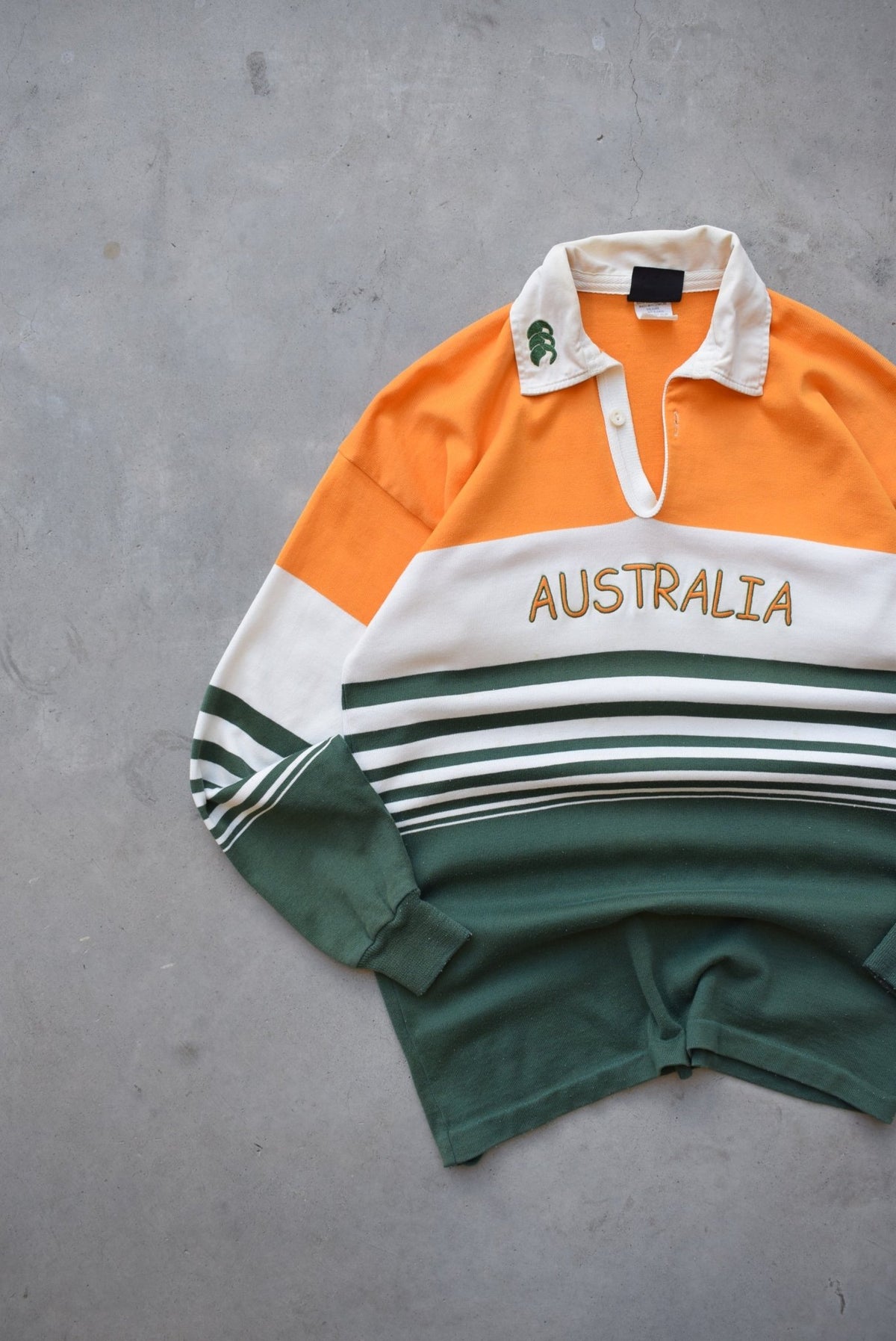 Canterbury Australia Green & Gold Embroidered Rugby Polo — 1990s (S/M) - Retrospective Store