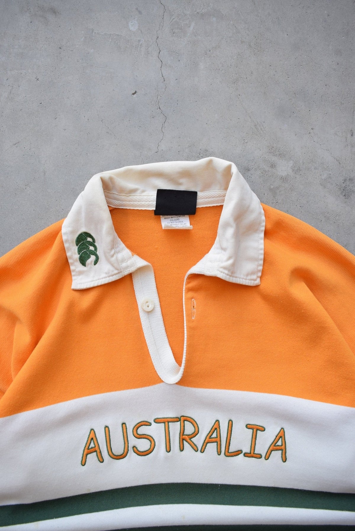 Canterbury Australia Green & Gold Embroidered Rugby Polo — 1990s (S/M) - Retrospective Store