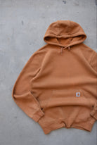 Carhartt Brown Classic Logo Hoodie — 1990s (L) - Retrospective Store