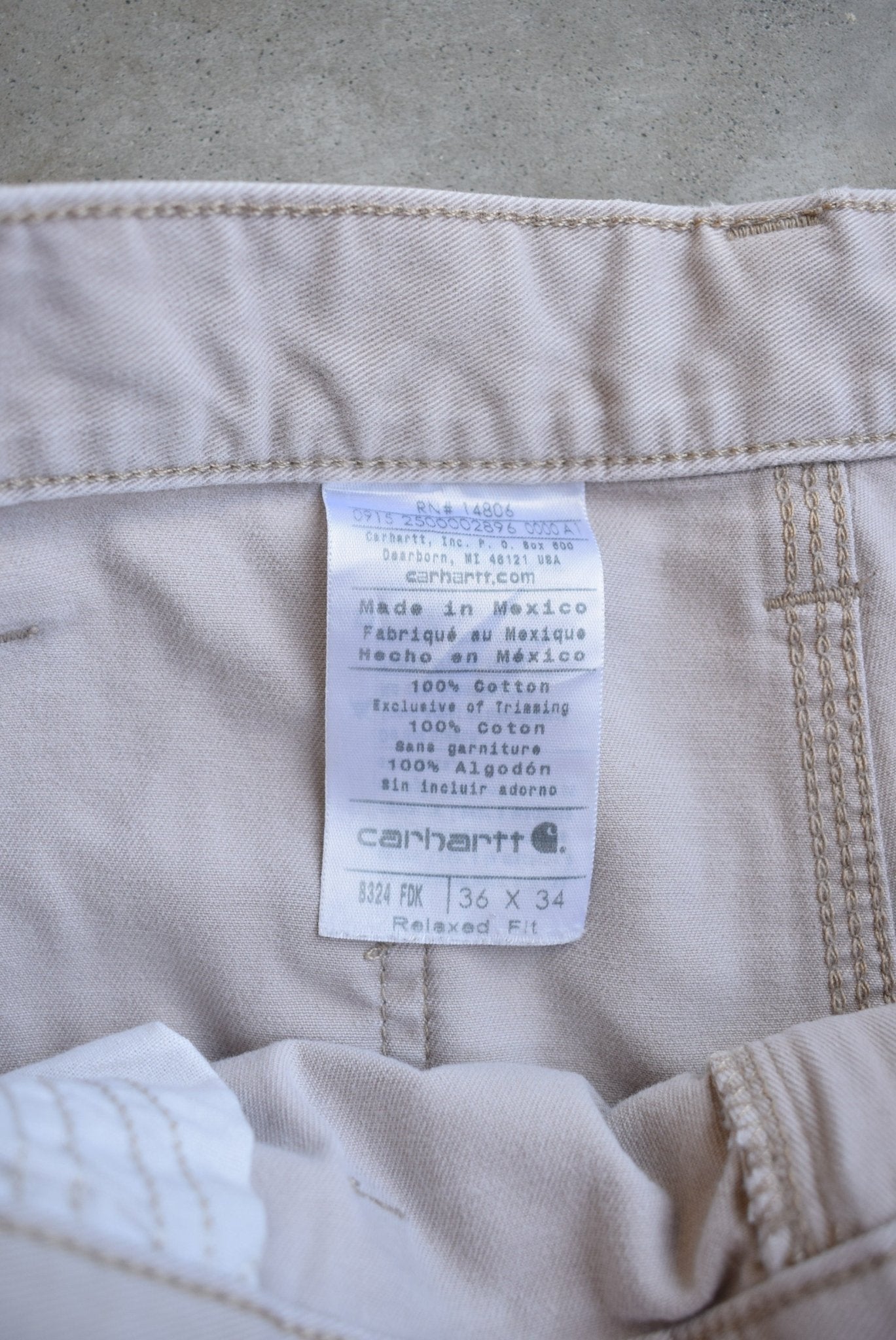 Carhartt Cream Carpenter Pants — 2000s (36) - Retrospective Store