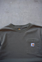 Carhartt Faded-Green Pocket Tee — 2000s (M) - Retrospective Store