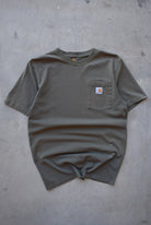 Carhartt Faded-Green Pocket Tee — 2000s (M) - Retrospective Store