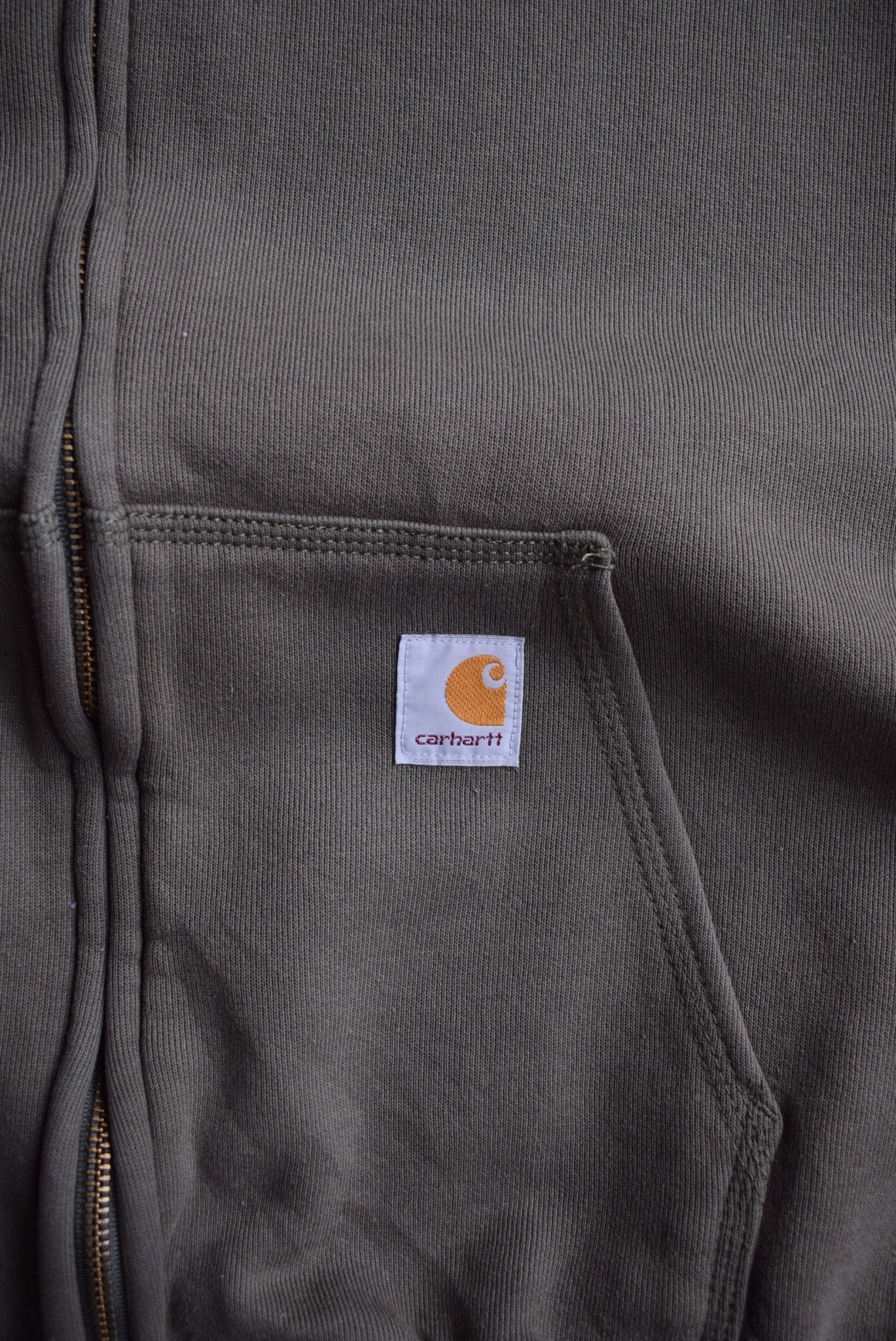 Carhartt Green Embroidered Full-Zip Hoodie — 2000s (XL/XXL) - Retrospective Store