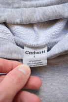 Carhartt Grey Spellout Hoodie — 1990s (L) - Retrospective Store
