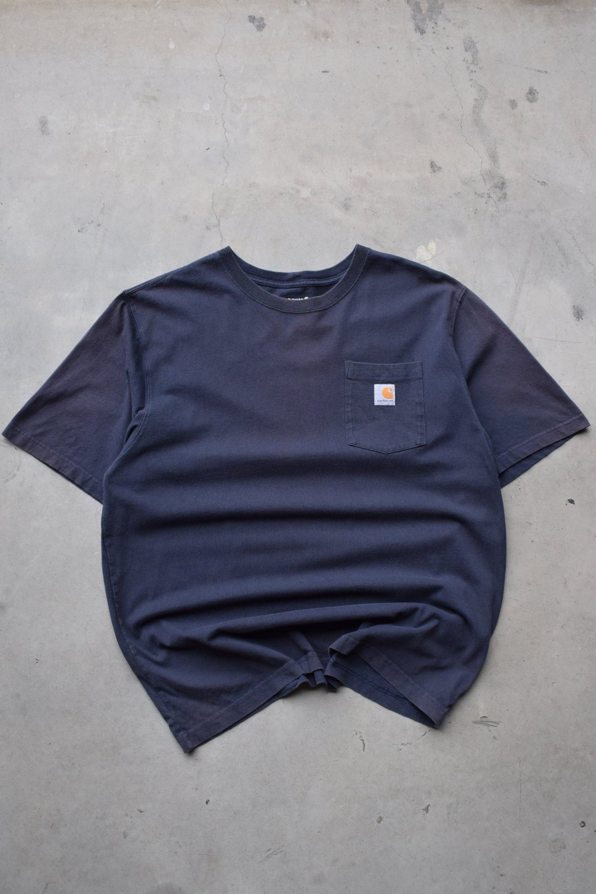 Carhartt Navy Classic Logo Pocket Tee — 1990s (XL) - Retrospective Store