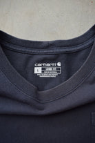 Carhartt Navy Classic Logo Pocket Tee — 1990s (XL) - Retrospective Store