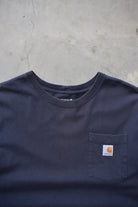 Carhartt Navy Classic Logo Pocket Tee — 1990s (XL) - Retrospective Store