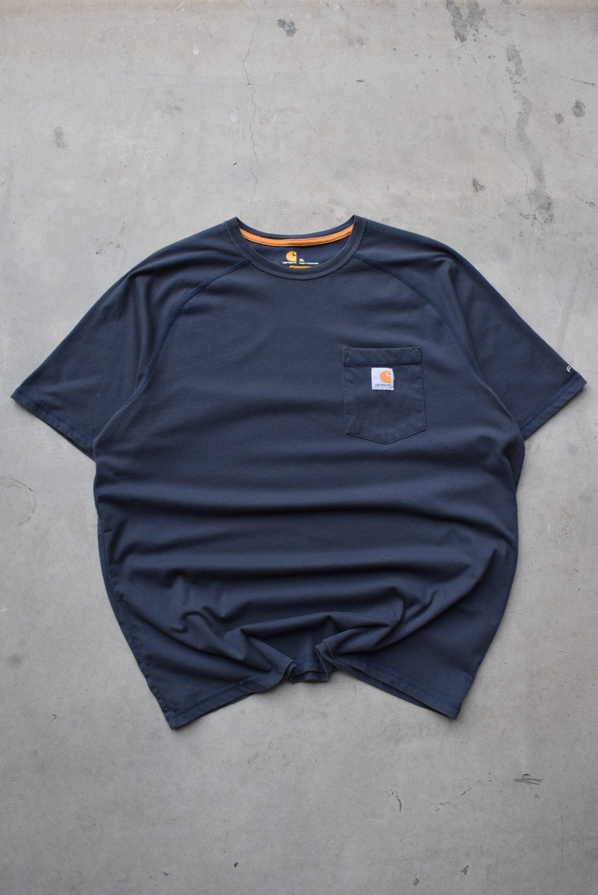 Carhartt Navy Classic Logo Pocket Tee — 2000s (XL) - Retrospective Store