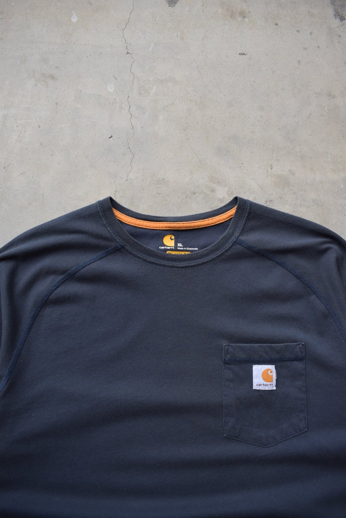 Carhartt Navy Classic Logo Pocket Tee — 2000s (XL) - Retrospective Store