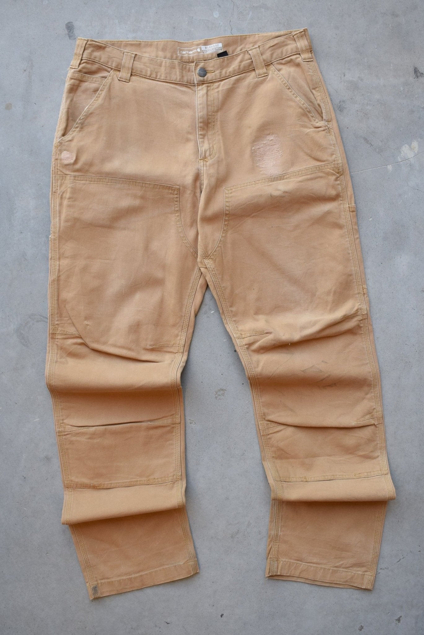 Carhartt Tan Double-Knee Carpenter Pants — 2000s (34) - Retrospective Store
