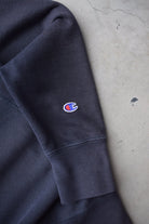 Champion Reverse-Weave Navy Embroidered Spellout Crewneck — 2000s (S) - Retrospective Store