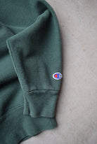 Champion x Atlanta Olympics Green Embroidered Spellout Crewneck — 1996 (M) - Retrospective Store
