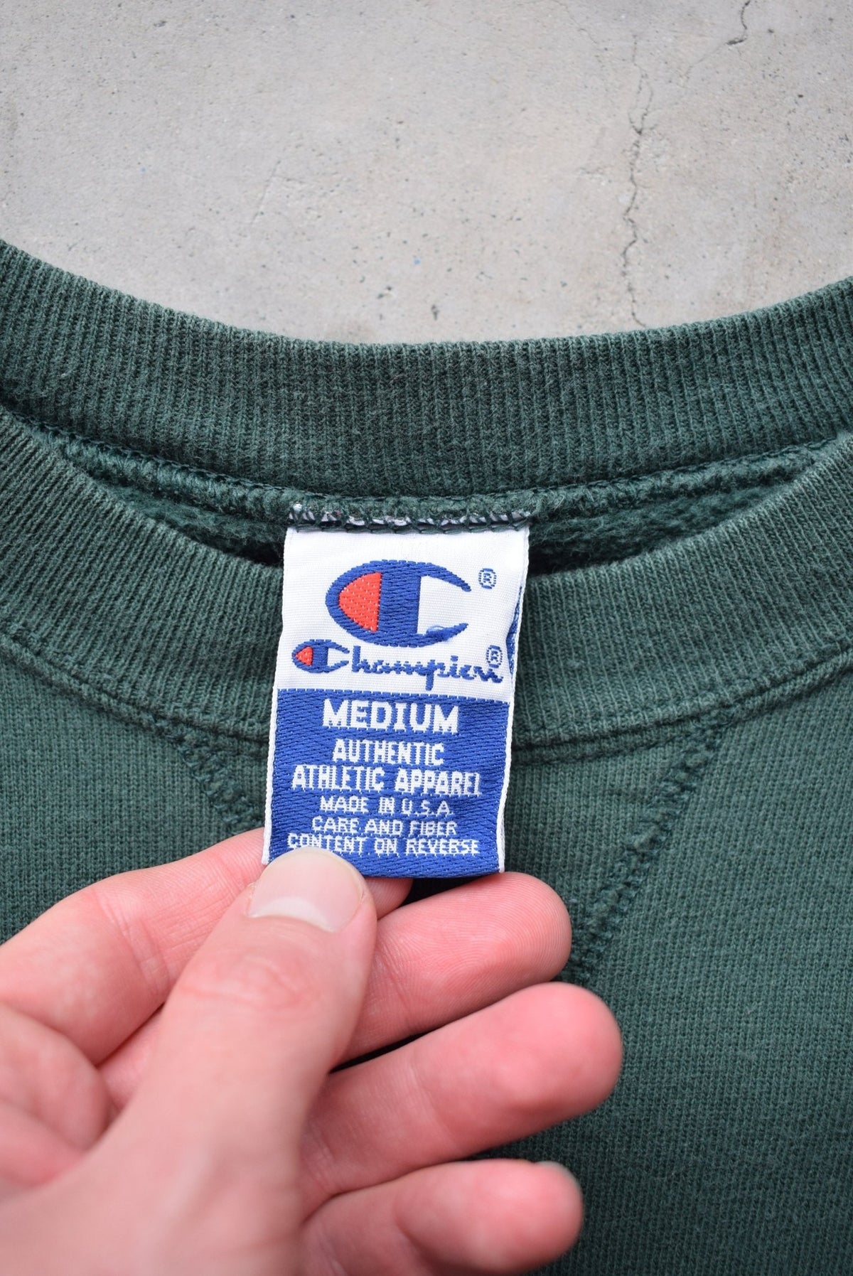 Champion x Atlanta Olympics Green Embroidered Spellout Crewneck — 1996 (M) - Retrospective Store