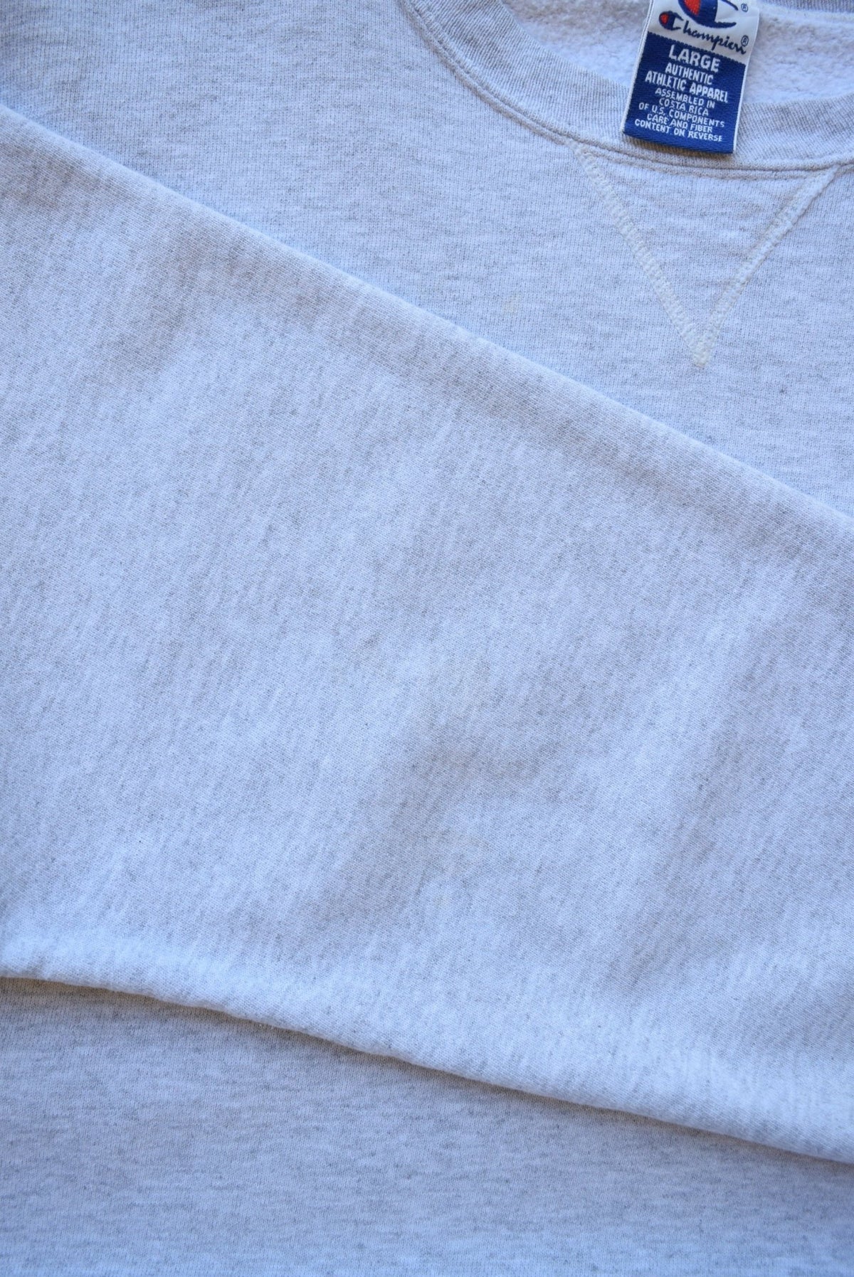 Champion x Harvard Law Grey Embroidered Crewneck — 1990s (L) - Retrospective Store