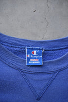 Champion x Massachusetts Institute of Technology Blue Embroidered Crewneck — 1990s (L) - Retrospective Store
