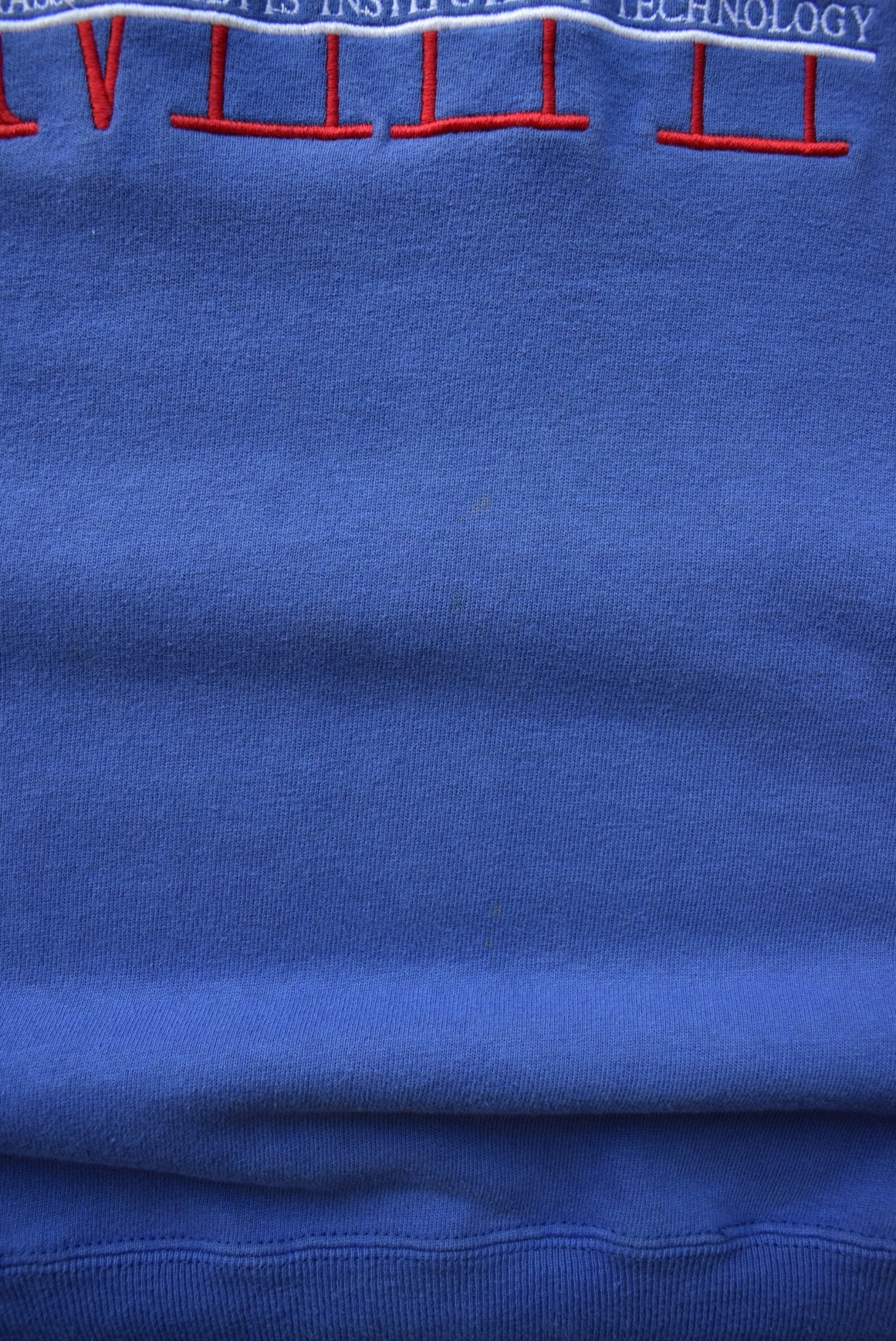Champion x Massachusetts Institute of Technology Blue Embroidered Crewneck — 1990s (L) - Retrospective Store