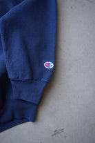 Champion x NASA Navy Embroidered Spellout Crewneck — 2000s (M) - Retrospective Store