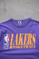 Champion x NBA Los Angeles Lakers Basketball Purple Graphic Tee — 1990s (L) - Retrospective Store