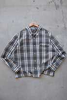 Chaps Ralph Lauren Black & White Cropped Long Sleeve Button Up — 2000s (XXL) - Retrospective Store