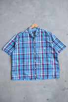 Chaps Ralph Lauren Blue Cropped Button Up — 2000s (L) - Retrospective Store