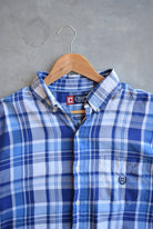 Chaps Ralph Lauren Blue Cropped Button Up — 2000s (M/L) - Retrospective Store
