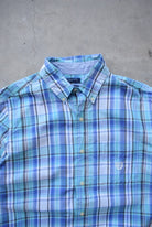 Chaps Ralph Lauren Blue Cropped Button Up — 2000s (S/M) - Retrospective Store