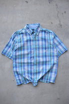 Chaps Ralph Lauren Blue Cropped Button Up — 2000s (S/M) - Retrospective Store