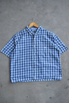Chaps Ralph Lauren Blue Cropped Button Up — 2000s (XL) - Retrospective Store