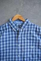 Chaps Ralph Lauren Blue Cropped Button Up — 2000s (XL) - Retrospective Store