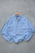 Chaps Ralph Lauren Blue Cropped Long Sleeve Button Up — 2000s (L) - Retrospective Store