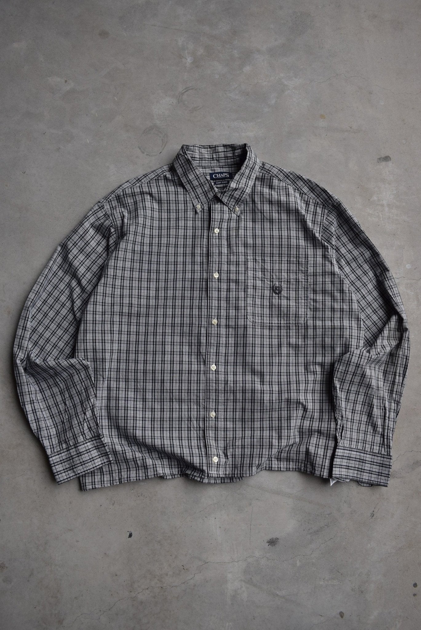 Chaps Ralph Lauren Cropped Long Sleeve Button Up — 2000s (XXL) - Retrospective Store