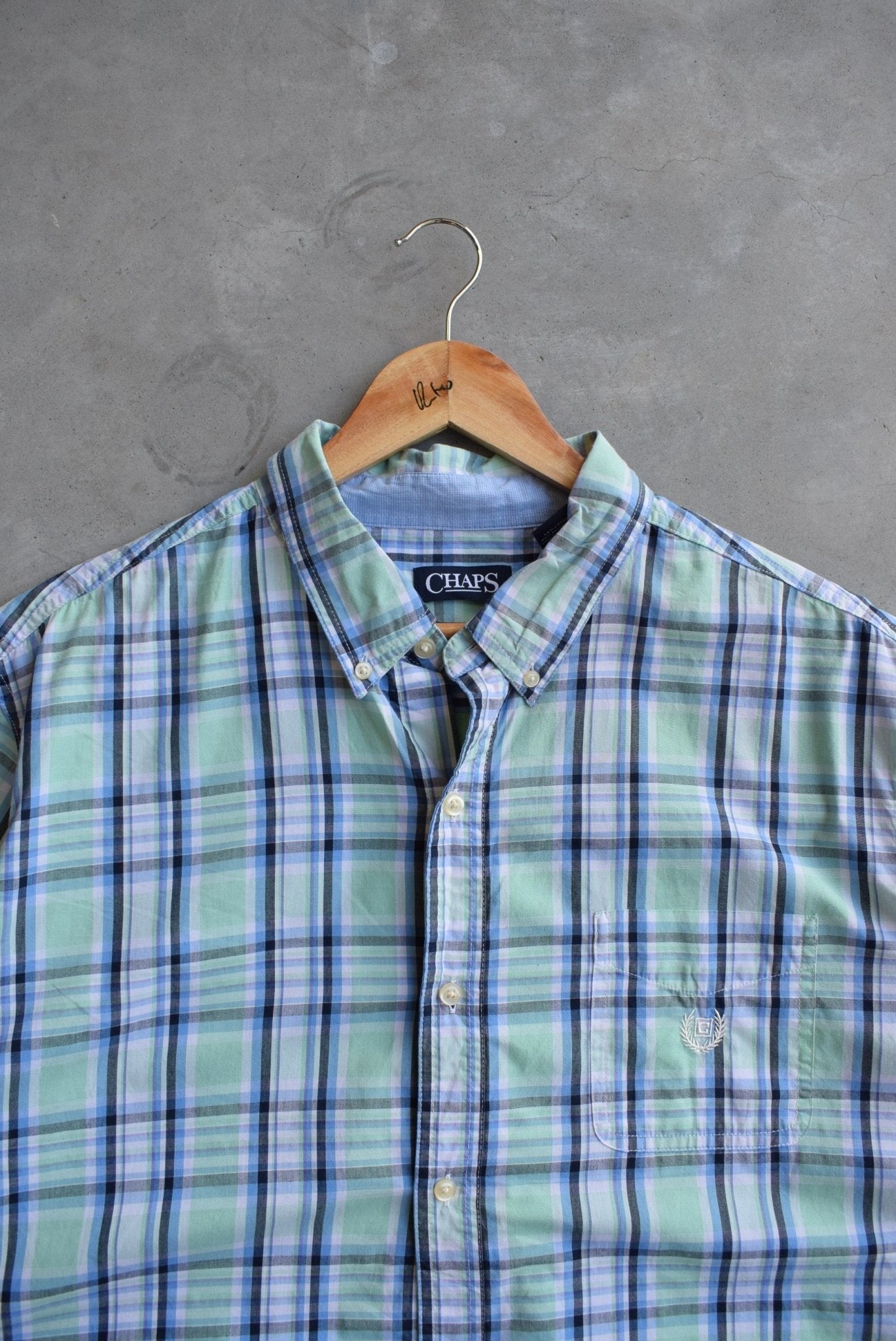 Chaps Ralph Lauren Green Cropped Button Up — 2000s (L/XL) - Retrospective Store
