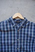 Chaps Ralph Lauren Navy Cropped Long Sleeve Button Up — 2000s (XL) - Retrospective Store