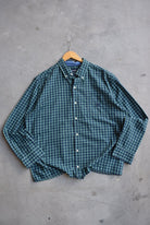 Chaps Ralph Lauren Navy & Green Cropped Button Up — 2000s (XL) - Retrospective Store