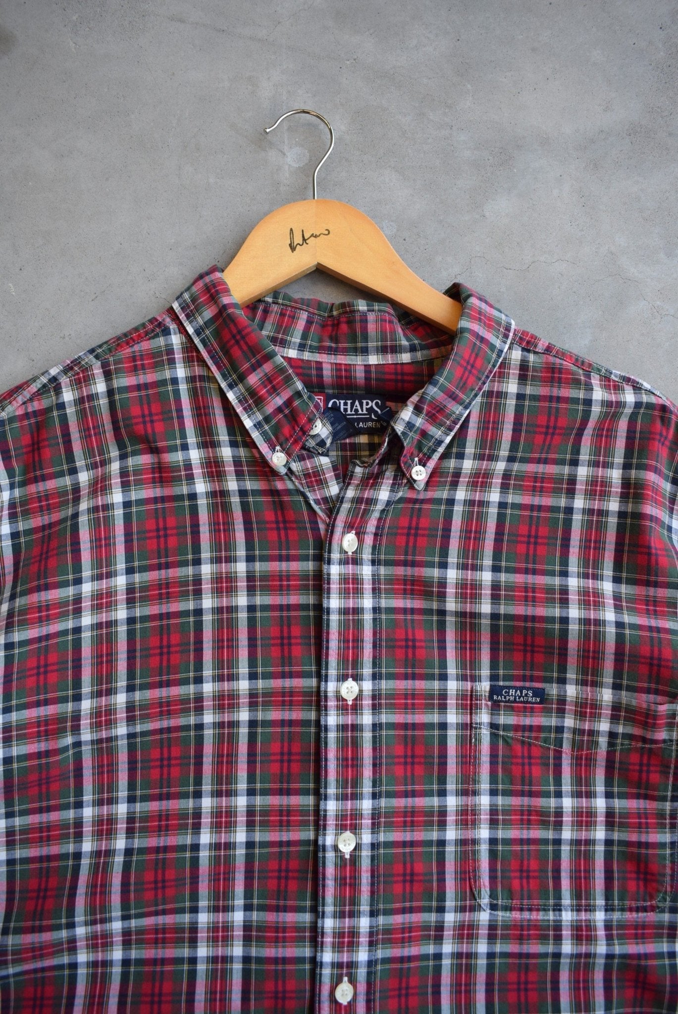 Chaps Ralph Lauren Red Cropped Button Up — 2000s (XXL) - Retrospective Store