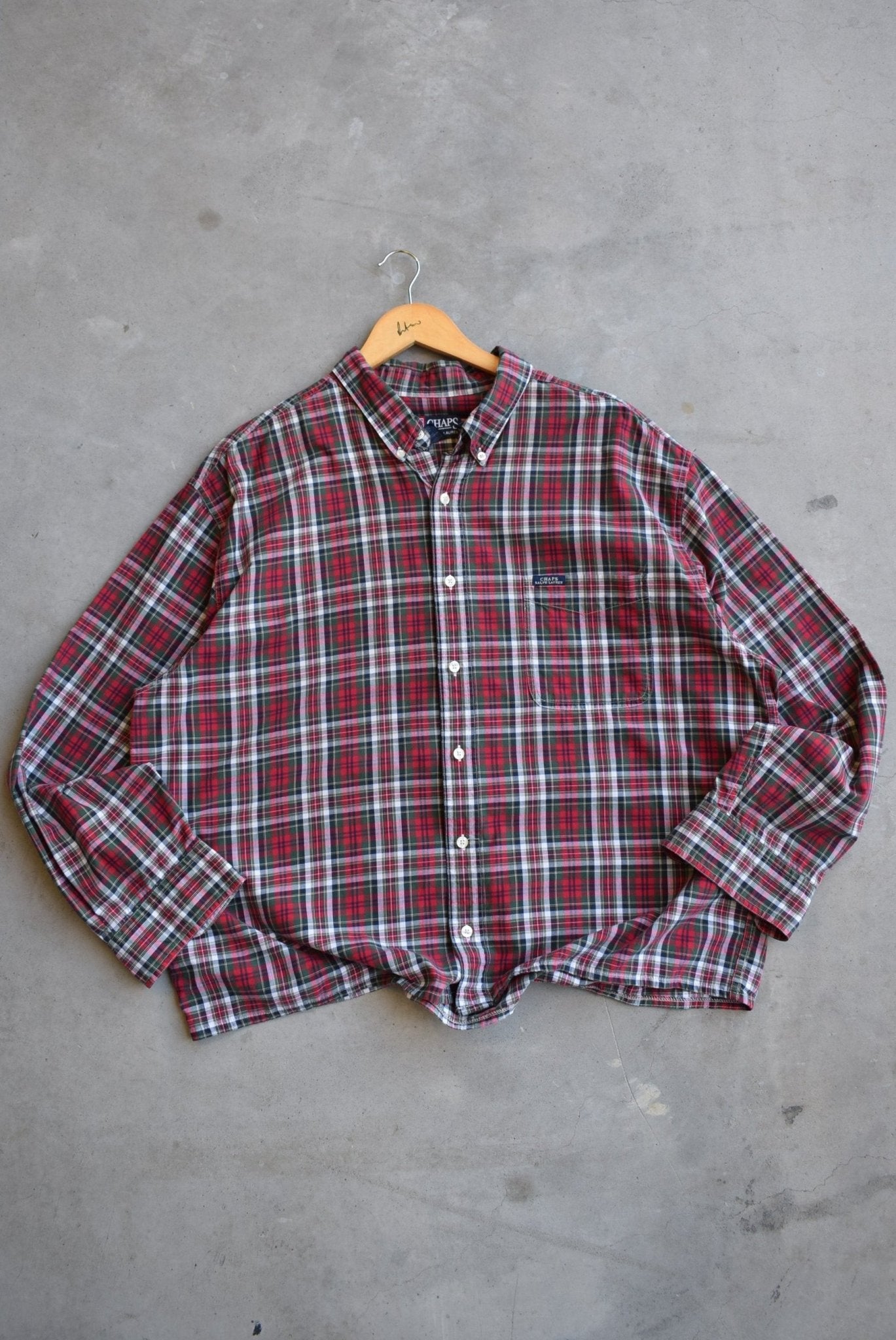 Chaps Ralph Lauren Red Cropped Button Up — 2000s (XXL) - Retrospective Store