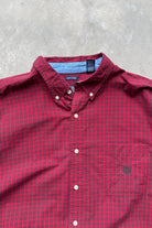 Chaps Ralph Lauren Red Cropped Long Sleeve Button Up — 2000s (XXL) - Retrospective Store