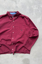 Chaps Ralph Lauren Red Cropped Long Sleeve Button Up — 2000s (XXL) - Retrospective Store