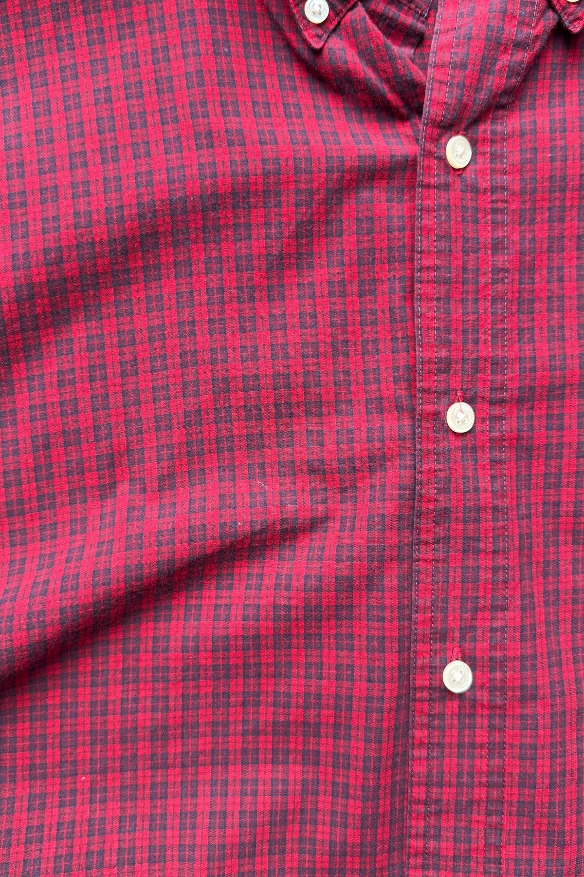 Chaps Ralph Lauren Red Cropped Long Sleeve Button Up — 2000s (XXL) - Retrospective Store