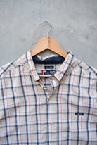 Chaps Ralph Lauren Tan Cropped Long Sleeve Button Up — 2000s (XXL) - Retrospective Store