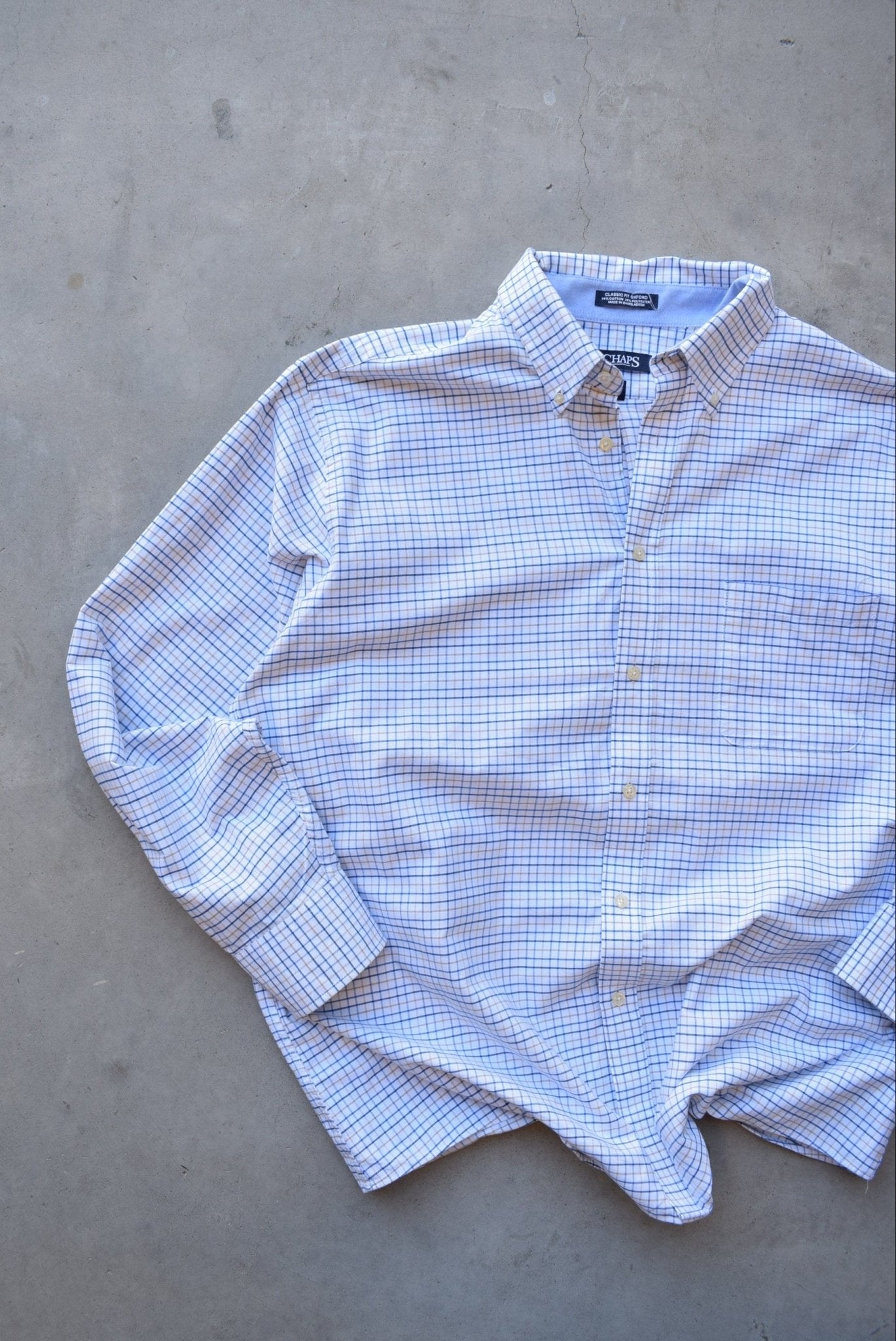 Chaps Ralph Lauren White Long Sleeve Button Up — 2000s (XL/XXL) - Retrospective Store