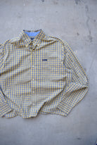 Chaps Ralph Lauren Yellow Cropped Long Sleeve Button Up — 2000s (L) - Retrospective Store