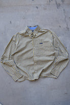 Chaps Ralph Lauren Yellow Cropped Long Sleeve Button Up — 2000s (L) - Retrospective Store