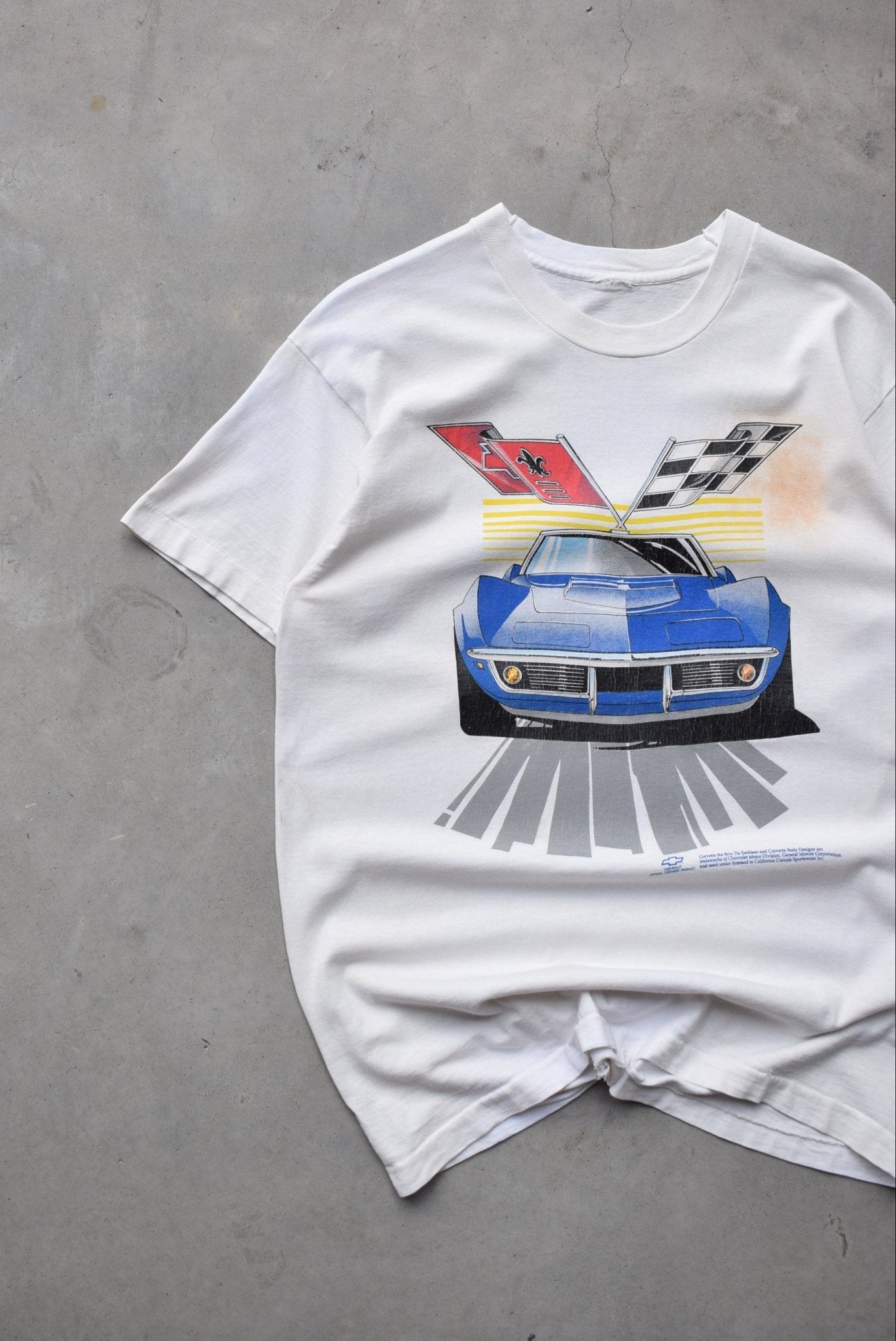 Chevrolet Corvette White Graphic Tee — 1990s (M) - Retrospective Store