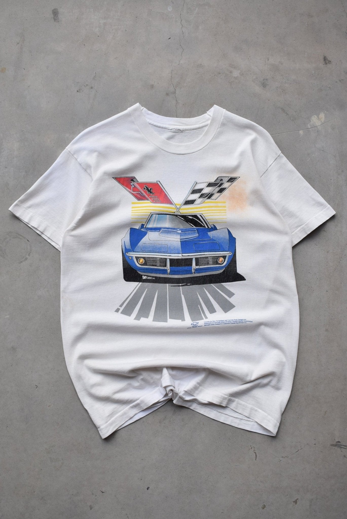 Chevrolet Corvette White Graphic Tee — 1990s (M) - Retrospective Store