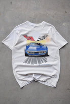 Chevrolet Corvette White Graphic Tee — 1990s (M) - Retrospective Store