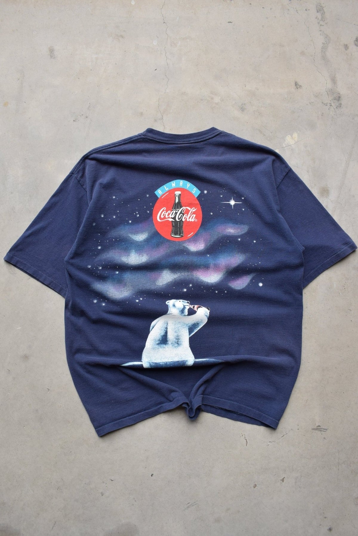 Coca-Cola Navy Graphic Tee — 1994 (XL) - Retrospective Store